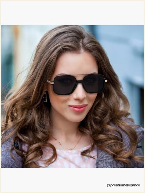 Retro Aviator Sunglasses for Women Men Polarized Trendy Square Sun Glasses 70s main image 4